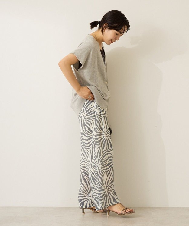 AMERICAN HOLIC フレンチスリーブＶネックニットカーディガン Gray Mixture