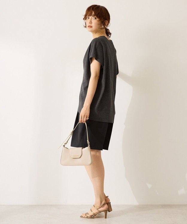 AMERICAN HOLIC フレンチスリーブＶネックニットカーディガン Charcoal Gray