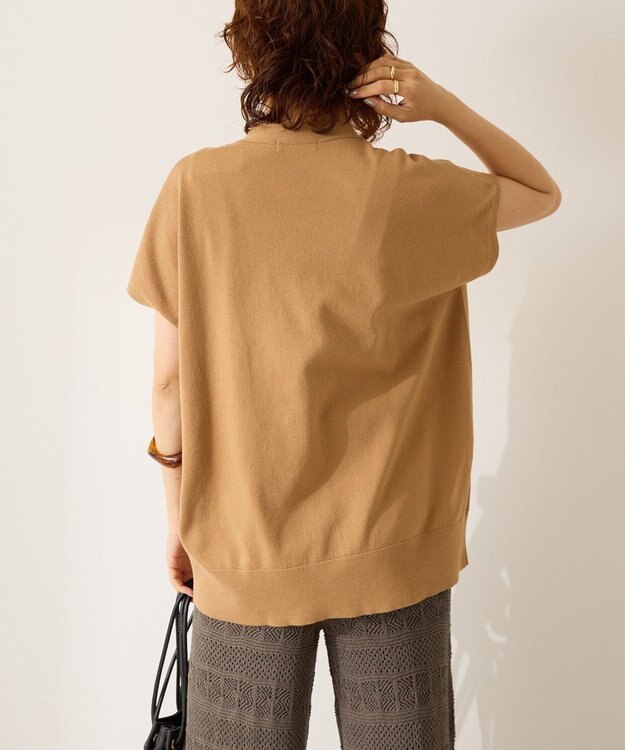 AMERICAN HOLIC フレンチスリーブＶネックニットカーディガン Camel