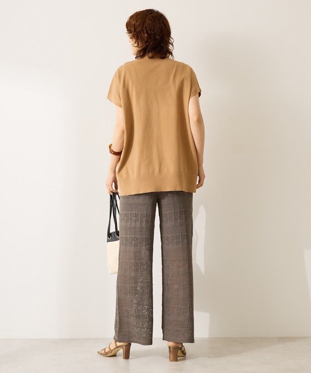 AMERICAN HOLIC フレンチスリーブＶネックニットカーディガン Camel