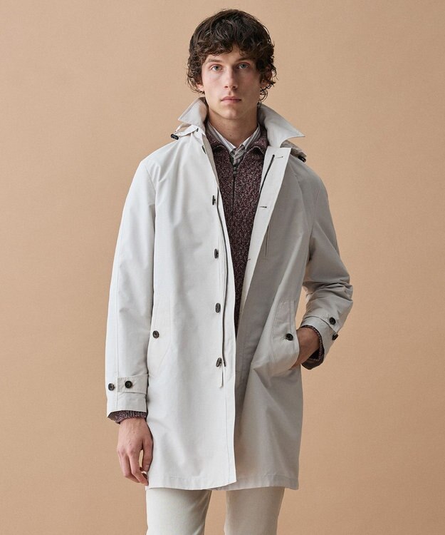 JOSEPH ABBOUD 【柔らか】ラムコットンハイネックジップ セーター レッド系