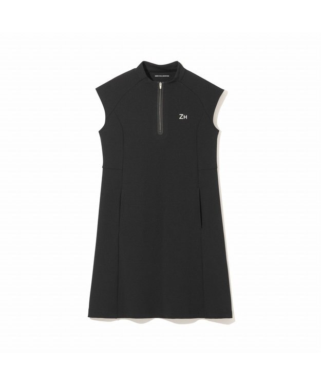 ZERO HALLIBURTON 【吸水速乾・UVケア】 フレンチスリ―ブモックネック鹿の子ワンピース ZHG-W5S4b 82978 ブラック