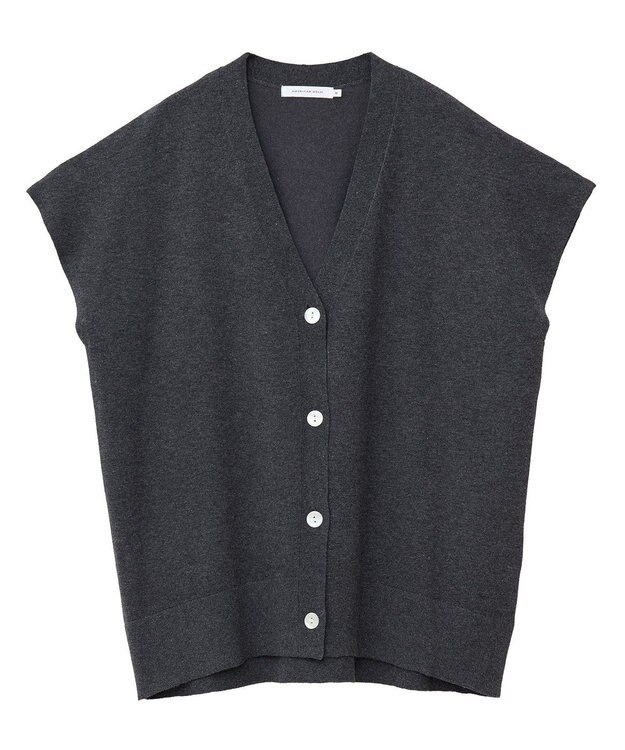 AMERICAN HOLIC フレンチスリーブＶネックニットカーディガン Charcoal Gray