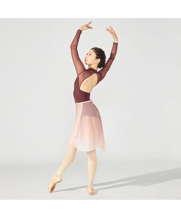 Chacott 【Nela ライン】ロングスリーブレオタード マホガニー