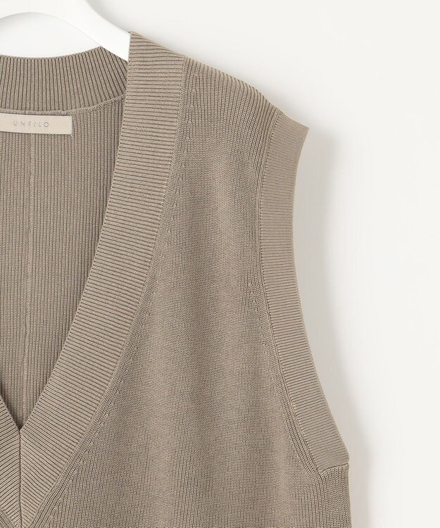 UNFILO L 【UVケア/抗菌防臭】深Ｖニットベスト ライトグレー系