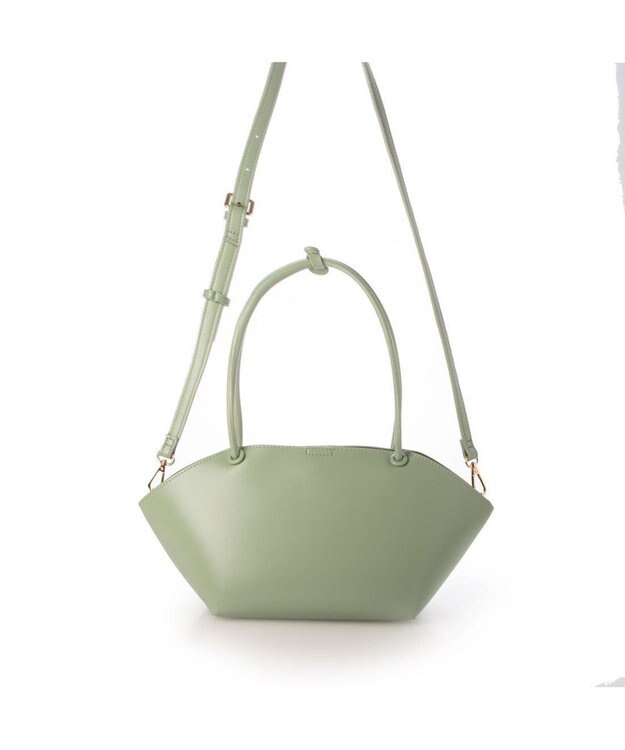 UNBILLION カシュカシュ cachecache / 横長バスケット型2wayトートバッグ グリーン