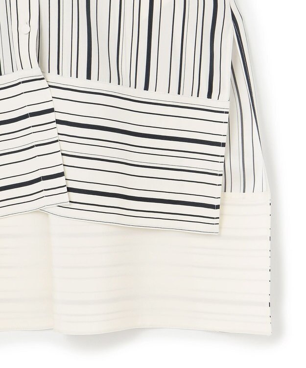 JOSEPH シルクアニメーション　シャツドレス Oyster White/ Black