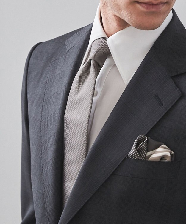 GOTAIRIKU 定番/GOTAIRIKU別注【日本製】シルク ネクタイ_無地(25年モデル) ライトグレー系