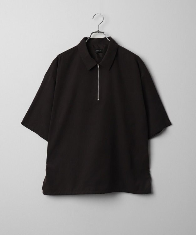 WEGO 【LUCY】アイススウェードハーフジップシャツ（S） ダークグレー