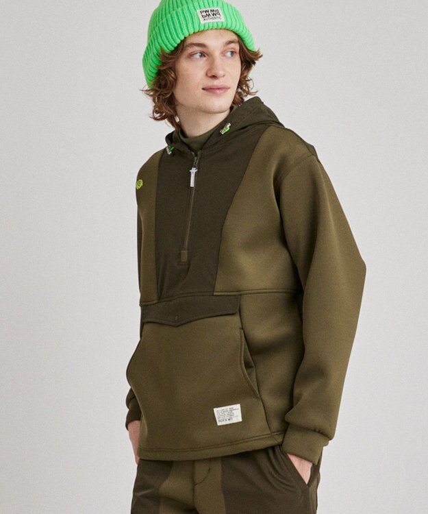 PW CIRCULUS 【MEN】NEW ダンボール デタッチャブルフーディー カーキ系