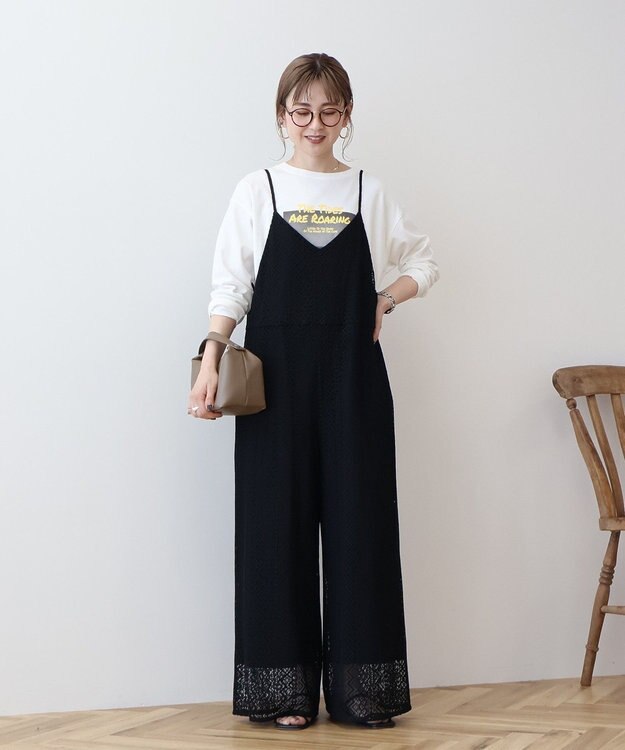 AMERICAN HOLIC レースキャミサロペット【WEB限定カラー有り】 Black