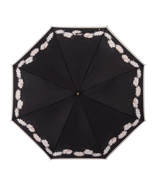 MOONBAT 【雨傘】ランバン　オン　ブルー (LANVIN en Bleu) 花柄 プリント 長傘 ブラック