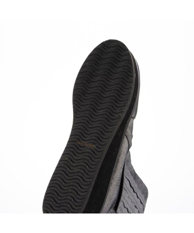 MODE ET JACOMO <D'ICI>ドレープワイドベルトショートブーツ グレーメタリック