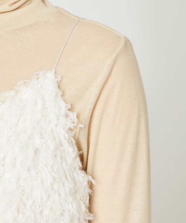 NAVE 【Nave・洗える】フェザーフリンジ キャミソールブラウス アイボリー系