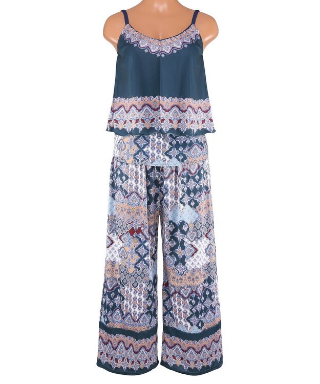 San-ai Resort（三愛水着楽園） ロングパンツセット水着　9M・11L　【Coral veil（コーラルヴェール）】 グリーン