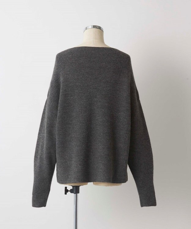 TOQUE 〈大草直子さんアドバイザー〉ベビーアルパカ ミドルゲージ モックネックニット チャコールグレー