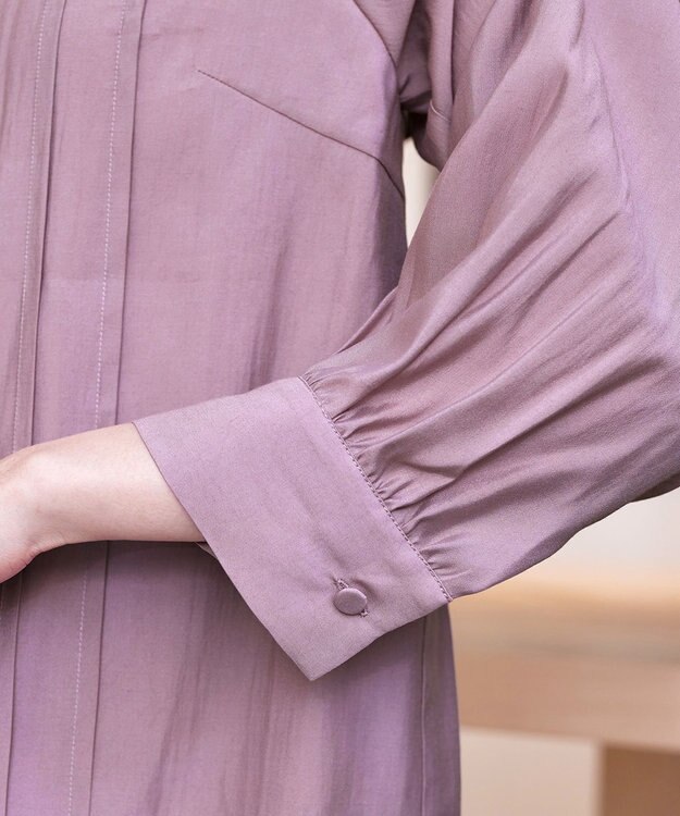 Tiaclasse 【洗える】シアーピンタックブラウス ピンク