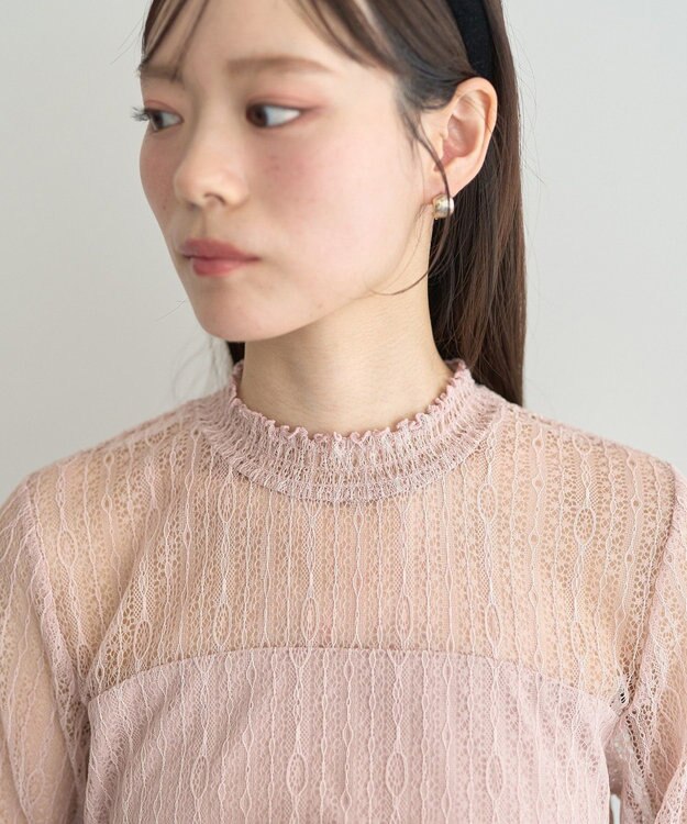 earth music&ecology レースドッキングプルオーバー Pink