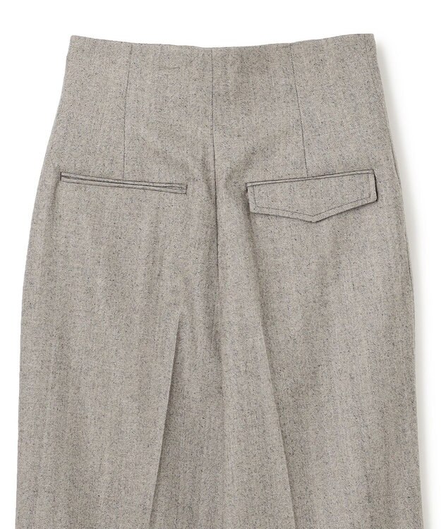 BEIGE， NATION / ウールヘリンボーンタックワイドパンツ C.Gray