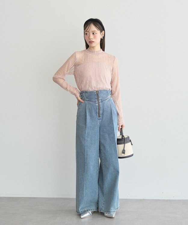 earth music&ecology レースドッキングプルオーバー Pink