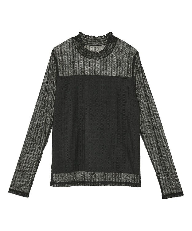 earth music&ecology レースドッキングプルオーバー Black