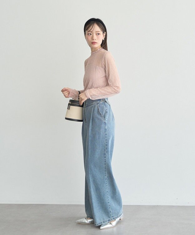 earth music&ecology レースドッキングプルオーバー Pink