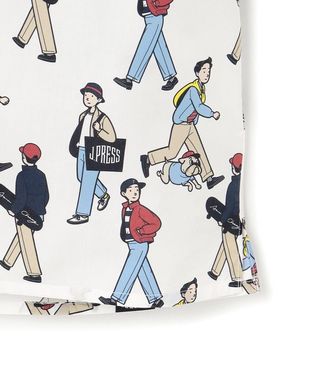 J.PRESS MEN 【AaronChang】【UNISEX】プリントタイプライター オープンカラーシャツ ホワイト系5