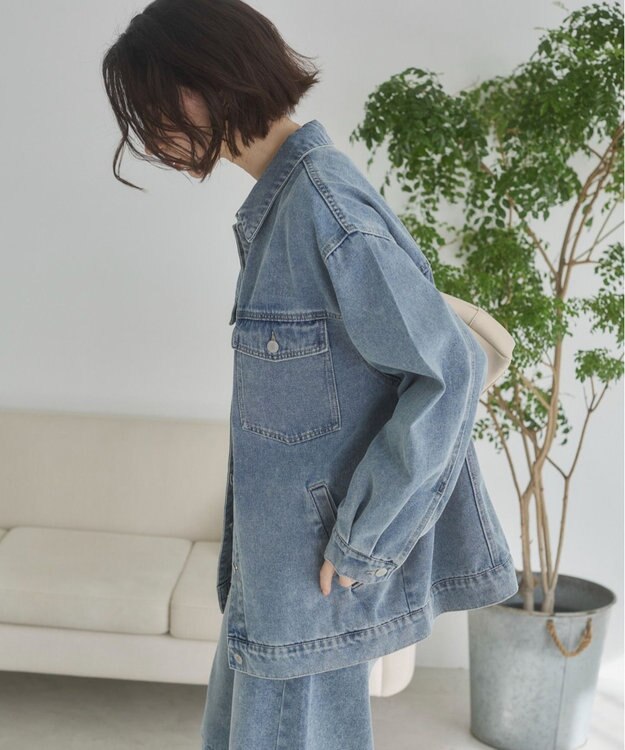 WEGO 【ANGIE VINTAGE】オーバーサイズデニムジャケット ブルー