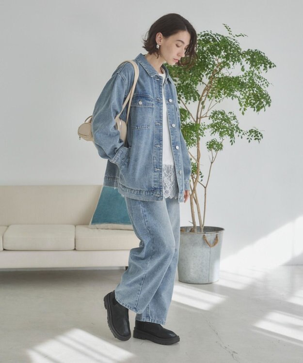 WEGO 【ANGIE VINTAGE】オーバーサイズデニムジャケット ブルー