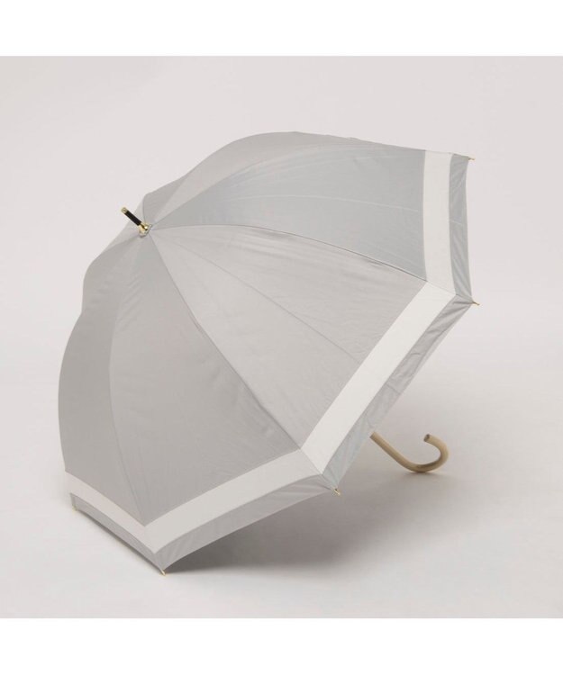 UNBILLION カシュネ cachenez / 【晴雨兼用】【日傘】UV カット率99％以上 PU切り継ぎボーダーバルーンショートパラソル GY