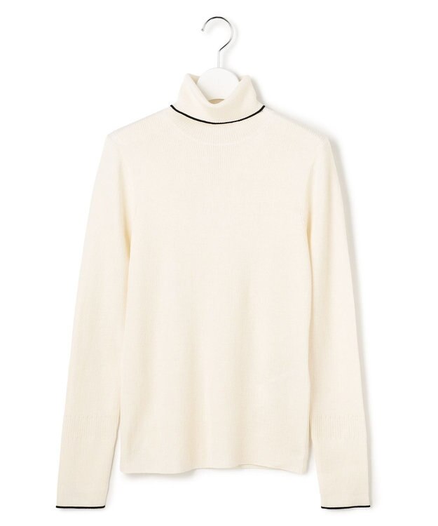 ICB L 【新色追加】エクストラファインメリノリブ タートルネックプルオーバー オフホワイト系