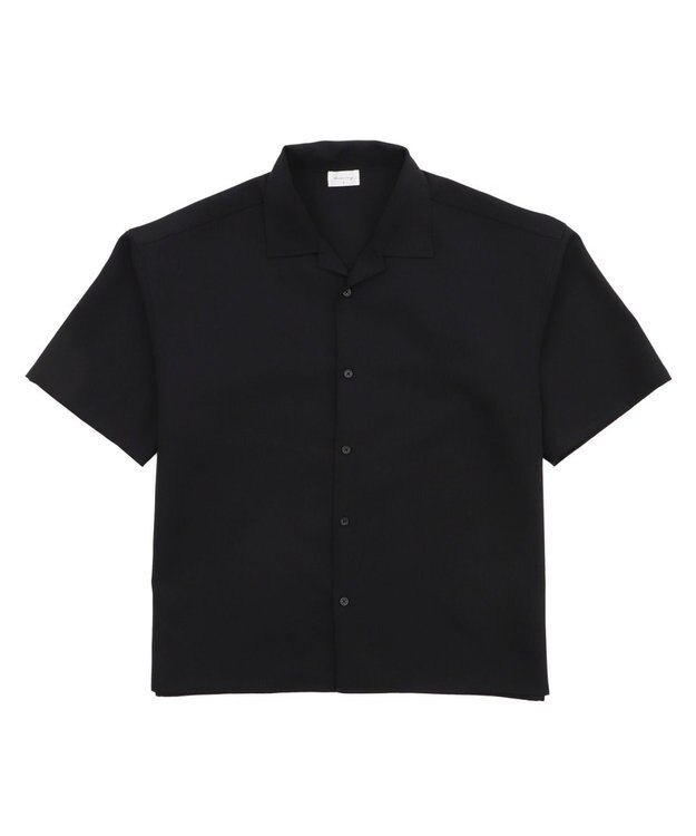 WEGO 【速乾/しわになりにくい/MLサイズ展開】ドライポリオープンカラーシャツ（SS） ブラック