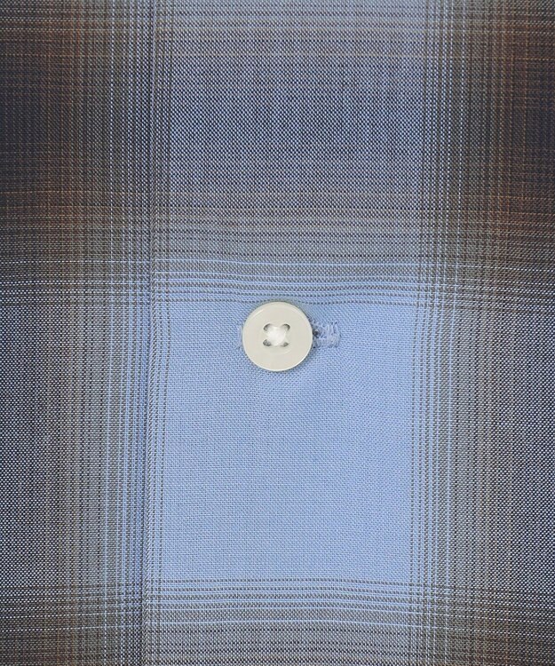 J.PRESS YORK STREET 【UNISEX】オンブレーチェック オープンカラーシャツ サックスブルー系3
