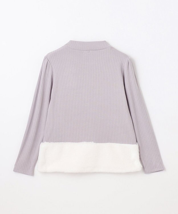 組曲 KIDS 【150-160㎝】ファー トレーナー ライトグレー系