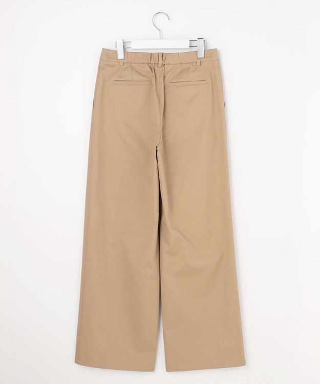 J.PRESS LADIES S チノストレッチ ワイドパンツ ベージュ系