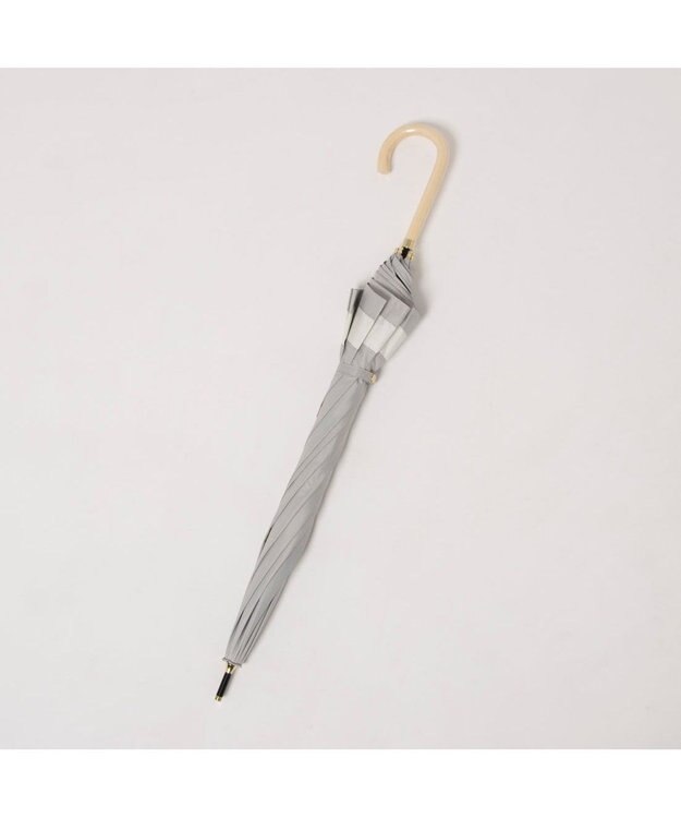 UNBILLION カシュネ cachenez / 【晴雨兼用】【日傘】UV カット率99％以上 PU切り継ぎボーダーバルーンショートパラソル GY