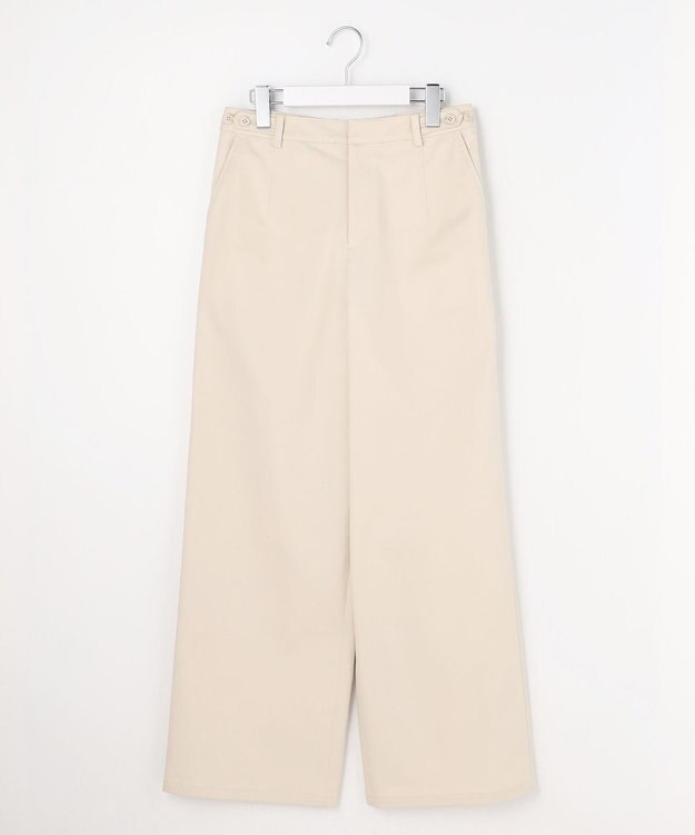J.PRESS LADIES チノストレッチ ワイドパンツ アイボリー系