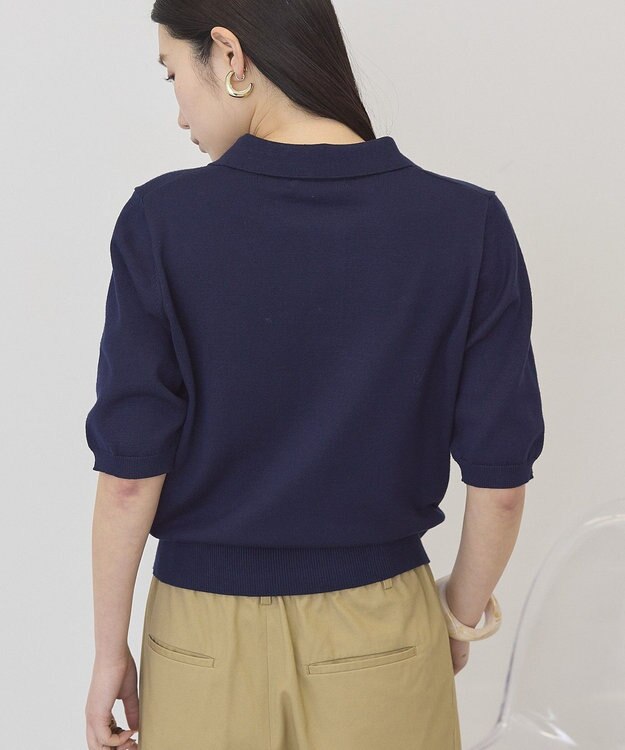 AMERICAN HOLIC 襟付き配色ニット Navy