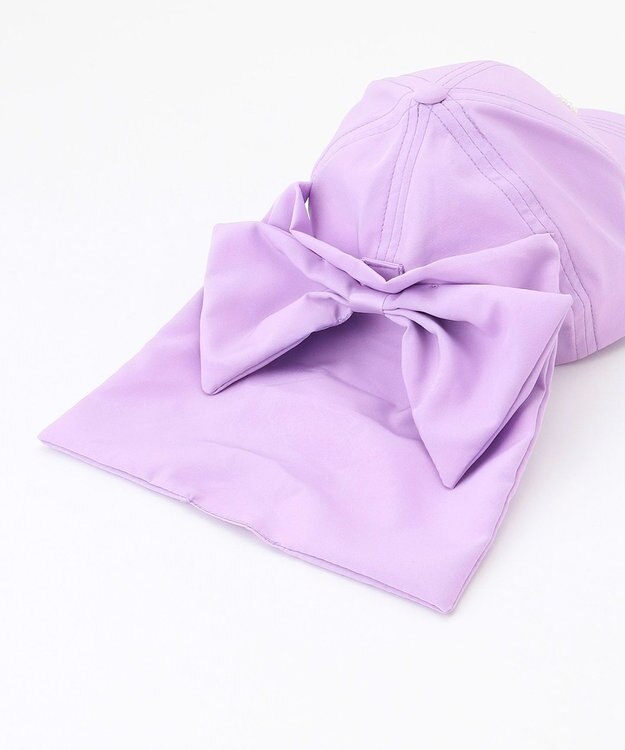 ANY KIDS 【日よけ付き】リボンキャップ ラベンダー