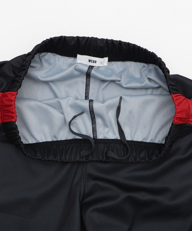 WEGO 【ユニセックス着用ITEM/ウエストゴム/MLサイズ展開】メッシュライングラフィックショーツ ブラック