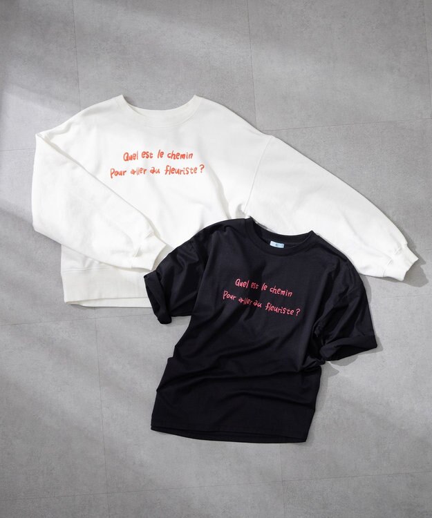 組曲 S 【Flower Collection】プリントTシャツ ブラック系