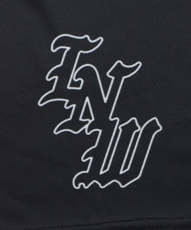 WEGO 【ユニセックス着用ITEM/ウエストゴム/MLサイズ展開】メッシュライングラフィックショーツ ブラック