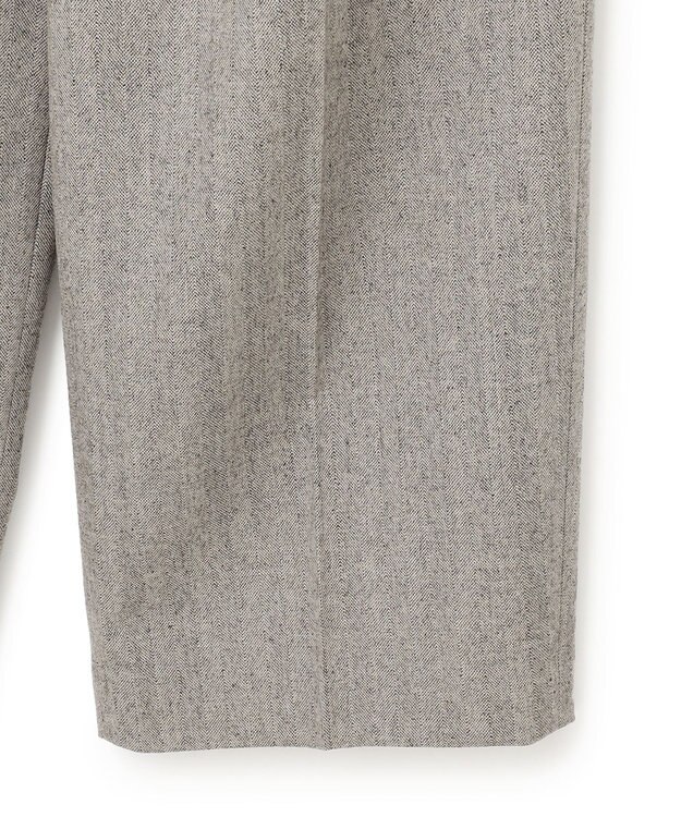 BEIGE， NATION / ウールヘリンボーンタックワイドパンツ C.Gray