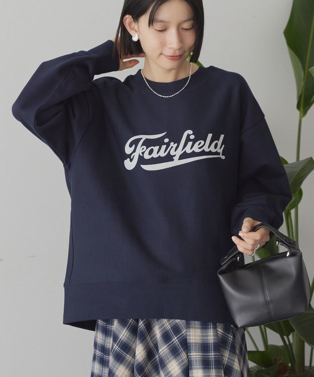 AMERICAN HOLIC Fairfield フロッキースウェットプルオーバー Navy