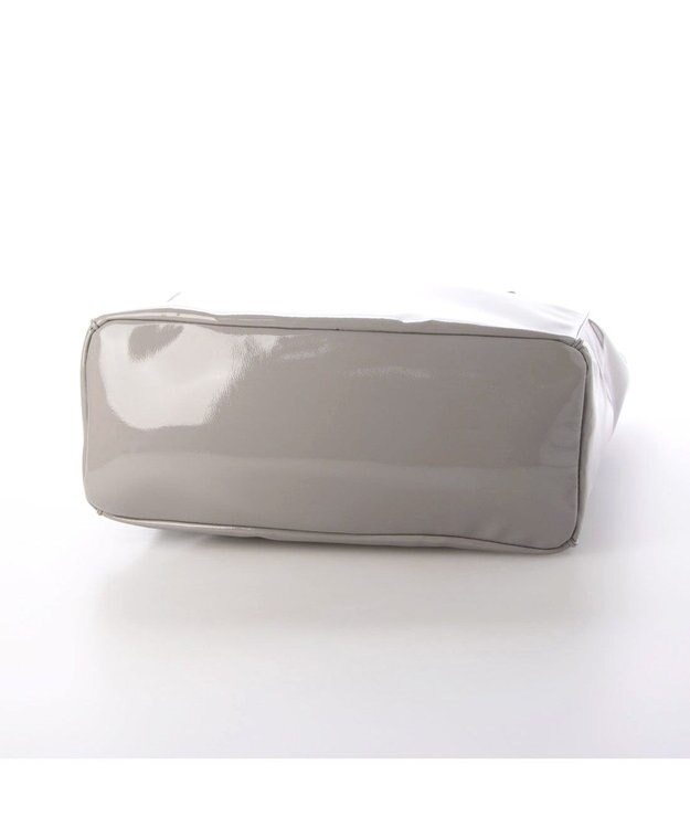 UNBILLION カシュカシュ cachecache / ソフトエナメルスクエア手提げトート ライトグレー