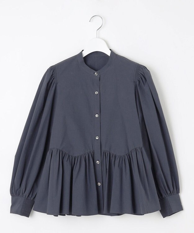 23区 【SLOW/一部店舗限定】タンブラーコットンブロード ブラウス ダルブルー系