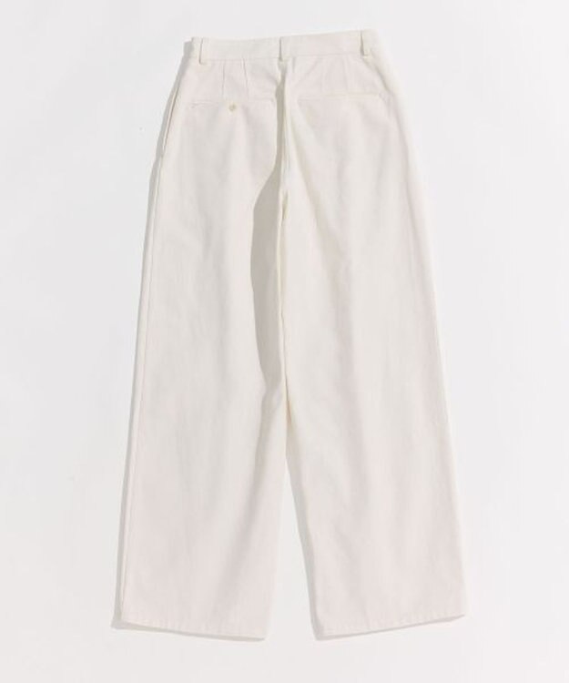LENO ONE  FOWARD PLEATS CHINO TROUSERS ワンタックチノパンツ WHITE