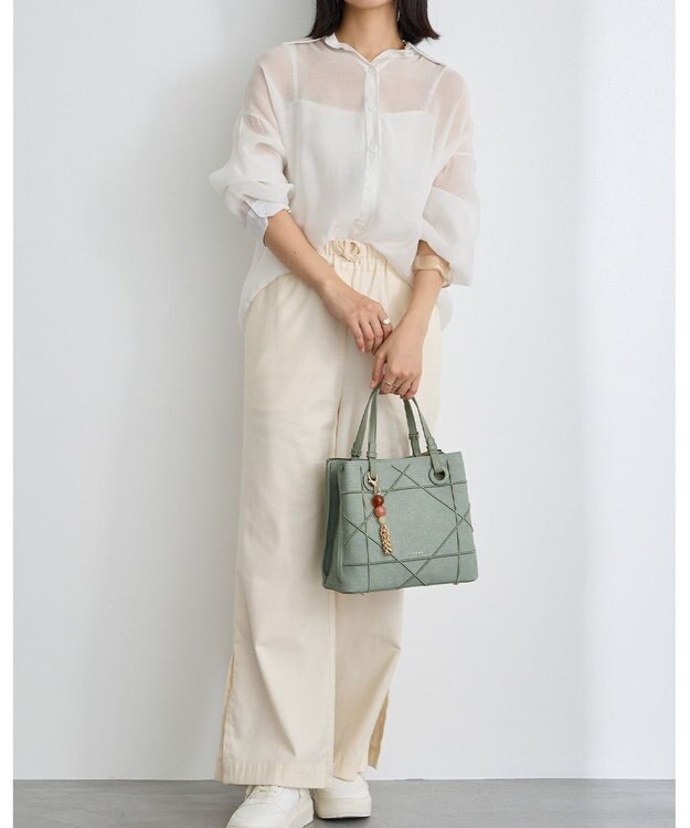 MioFIRANO カジュアルシッククロスラインハンドバッグ 2WAY チャーム付き　FIRANO フィラノ GREEN