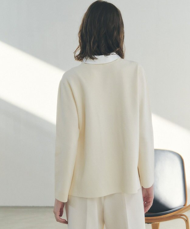 YECCA VECCA 2way襟付きレースニット Ivory