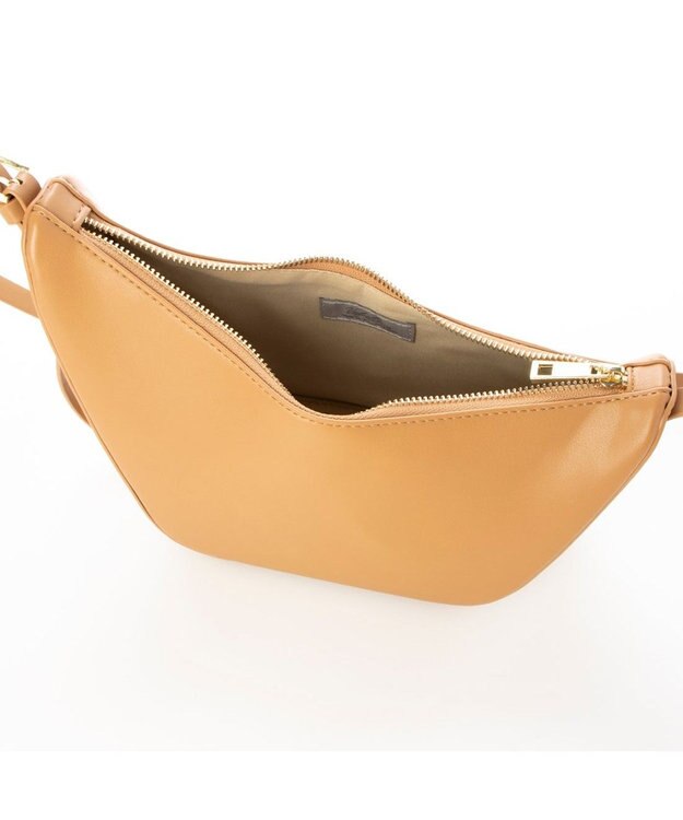 UNBILLION カシュカシュ cachecache / アシンメトリー舟型ショルダーバッグ キャメル